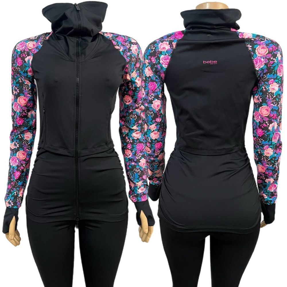 BBSP Bebe Sport Pop
Floral long sleeve Full zip Sports long Jacket Black S